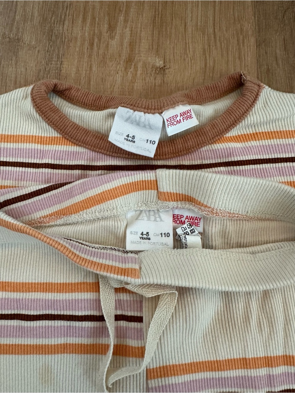 Zara Girls Fall Striped Matching Set - Picture 4 of 4